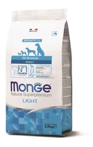 Monge Speciality Line All Breeds Adult Monoprotein Light száraz kutyatáp - lazac, rizs  12 kg