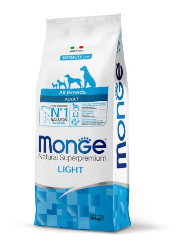 Monge Speciality Line All Breeds Adult Monoprotein Light száraz kutyatáp - lazac, rizs  12 kg