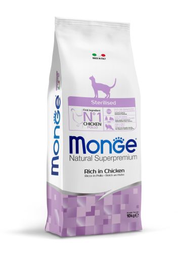 Monge Cat Rich in Chicken Sterilised - csirke  10 kg