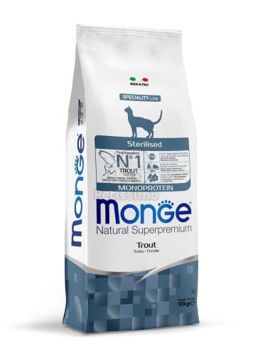 Monge Cat Monoprotein Sterilised száraz macskatáp - pisztráng  10 kg