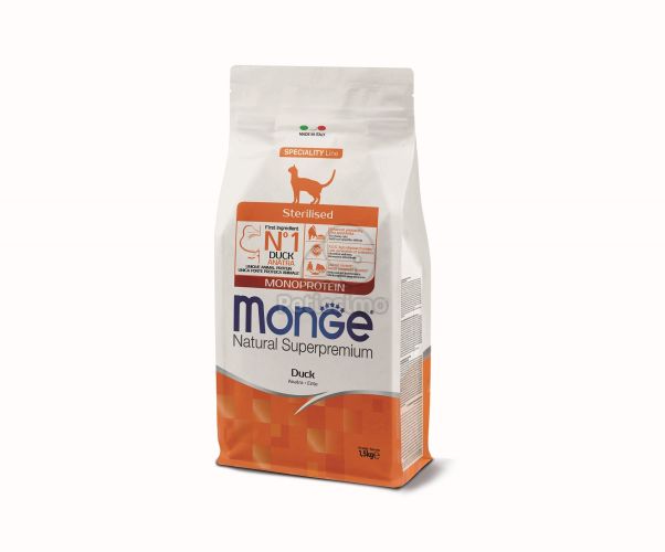 Monge Cat Monoprotein Sterilised száraz macskatáp - kacsa  1.5 kg