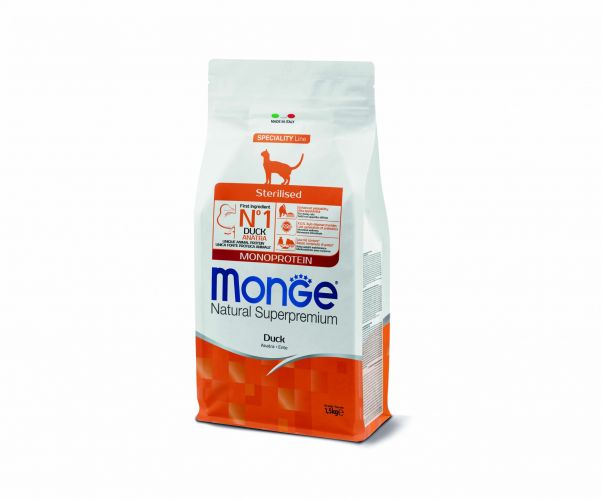 Monge Cat Monoprotein Sterilised száraz macskatáp - kacsa  1.5 kg