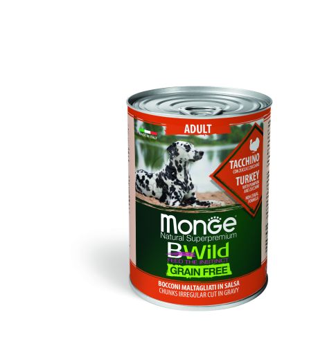 Monge BWild Grain Free Adult kutyakonzerv - pulyka sütőtökkel és cukkinivel  400 g