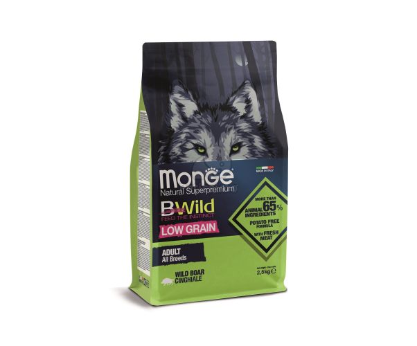 Monge BWild Low Grain All Breeds Adult száraz kutyatáp - vaddisznó  2.5 kg