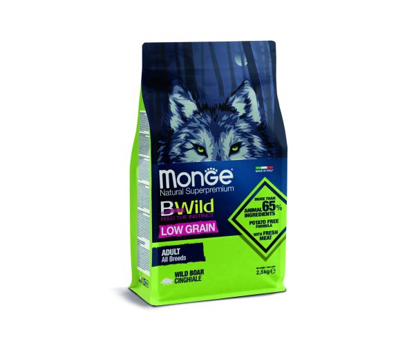 Monge BWild Low Grain All Breeds Adult száraz kutyatáp - vaddisznó  2.5 kg