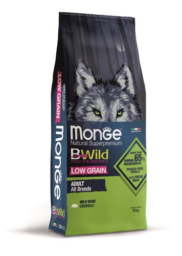 Monge BWild Low Grain All Breeds Adult száraz kutyatáp - vaddisznó  12 kg