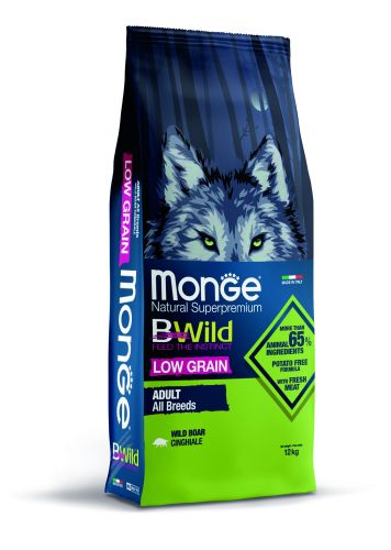 Monge BWild Low Grain All Breeds Adult száraz kutyatáp - vaddisznó  12 kg