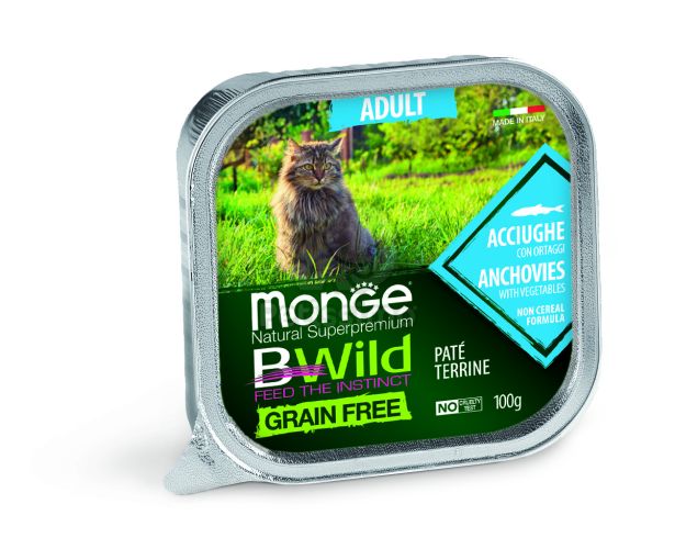 Monge BWild Grain Free Paté Terrine Adult - szardella zöldségekkel  100 g