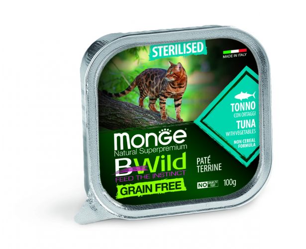 Monge BWild Grain Free Paté Terrine Sterilised - tonhal zöldségekkel  100 g