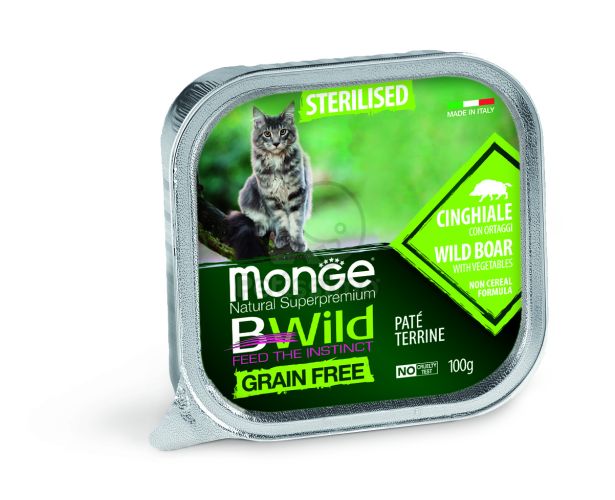 Monge BWild Grain Free Paté Terrine Sterilised - vaddisznó zöldségekkel  100 g