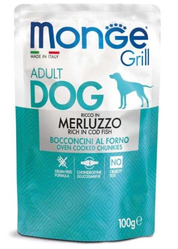 Monge Grill Dog Vegyes Falatok marha/tőkehal/csirke-pulyka - Adult 12x100 g 12 x  100 g