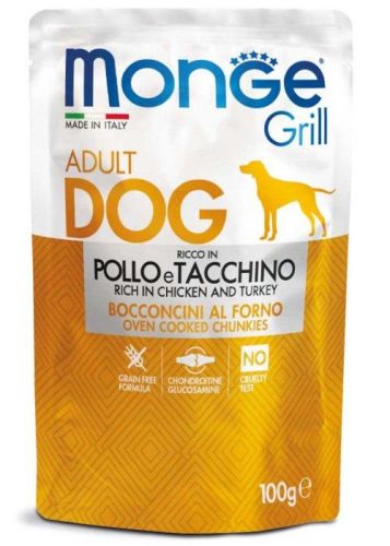 Monge Grill Dog Vegyes Falatok marha/tőkehal/csirke-pulyka - Adult 12x100 g 12 x  100 g