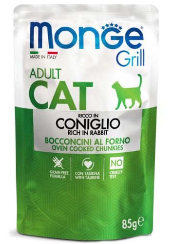 Monge Grill Cat Adult Nyulas Falatok Aszpikban 12 x  85 g