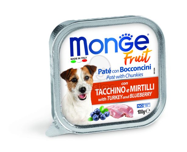Monge Dog Fruit paté - pulyka, áfonya  100 g