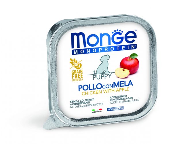 Monge Dog Monoprotein Paté Fruits Puppy Chicken with Apple  150 g