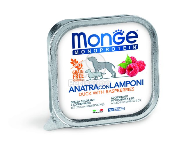 Monge Dog Monoprotein Fruits paté - kacsa, málna  150 g