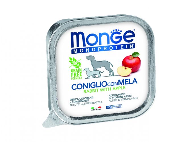 Monge Dog Monoprotein Fruits paté - nyúl, alma  150 g