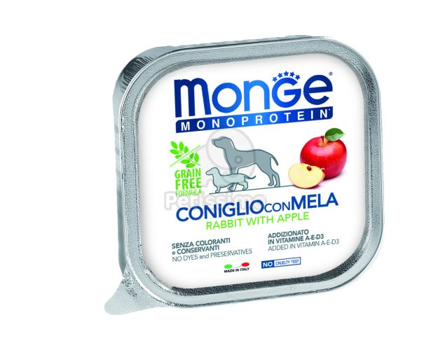 Monge Dog Monoprotein Fruits paté - nyúl, alma  400 g
