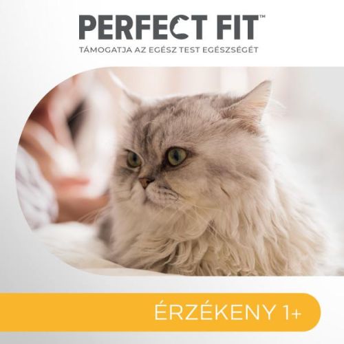 Perfect Fit Sensitive 1+ macskaeledel csirkével és lazaccal érzékeny gyomrú macskáknak 4 x  85 g