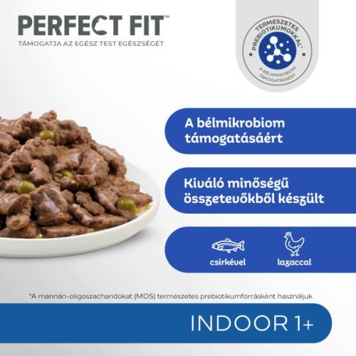 Perfect Fit alutasak csirke-lazac ízesítésben benti macskák részére 4 x  85 g