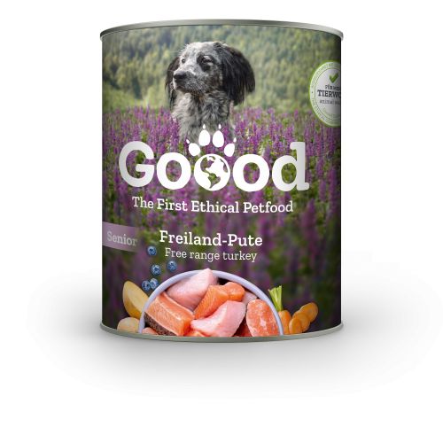 Goood konzerv pulykás-pisztrángos teljes értékű nedves eledel idős kutyáknak 800 g  800 g