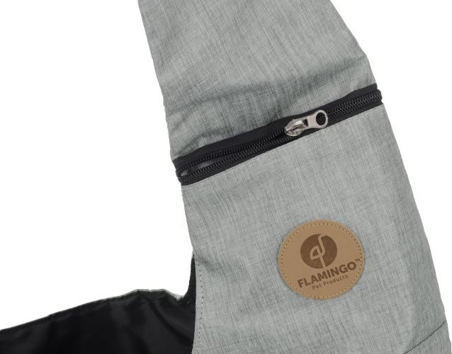 Flamingo oldaltáska kutyáknak 44x20x20cm szürke   1 db