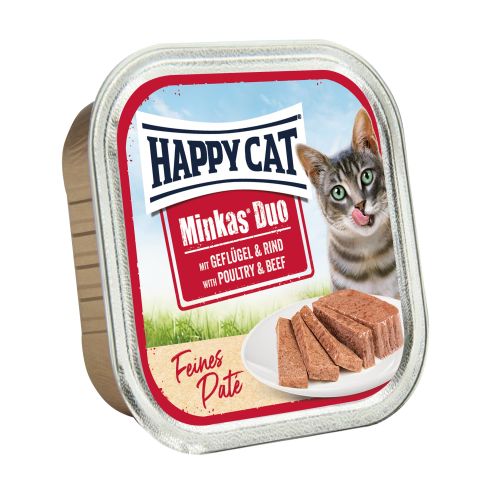 Happy Cat Minkas Duo - szárnyas és marha pástétom 16 x  100 g