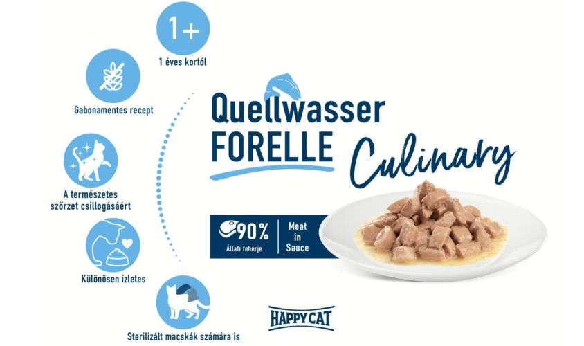 Happy Cat pouch szósz culinary pisztráng macskák részére 20 x  85 g