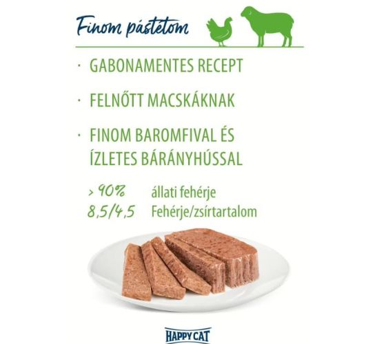 Happy Cat Minkas Duo - szárnyas és bárány pástétom  100 g
