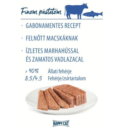 Happy Cat Minkas Duo - marha és lazac pástétom  100 g