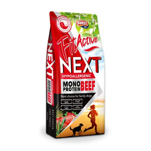 FitActive Next Hypoallergenic Monoprotein Beef - marhahús alapú szárazeledel vörösáfonyával kutyák számára  15 kg
