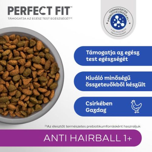 Perfect Fit Anti Hairball 1+ macskaeledel szőrlabda ellen csirkével  1.4 kg