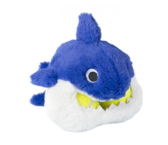 GimDog Sharks Glutton - plüss cápa 2 db teniszlabdával kék   1 db