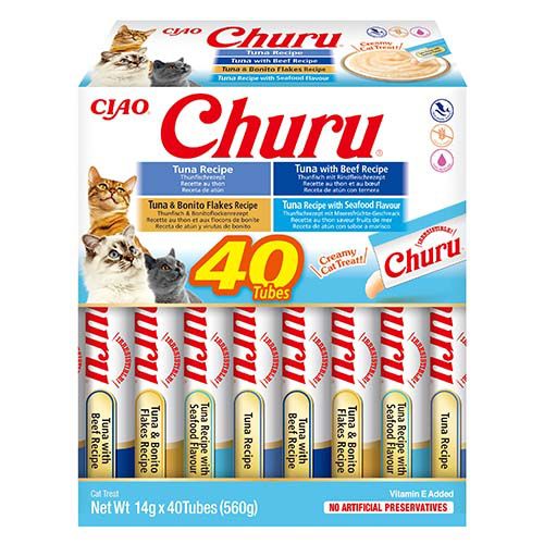 Inaba Cat Churu Ciao tonhalas mix - tonhal-marha-bonito-tenger gyümölcsei 40 x  14 g
