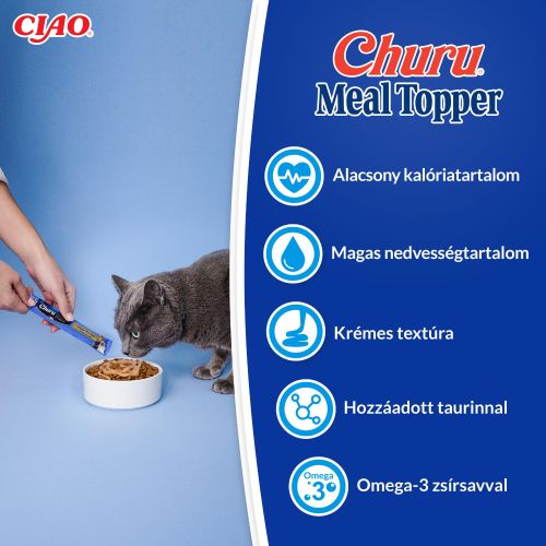 Inaba Cat Churu Meal Topper - tonhal-kagyló 4 x  14 g