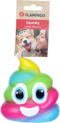 Flamingo latex játék - Tish mosolygó kaki szivárvány színben  1 db