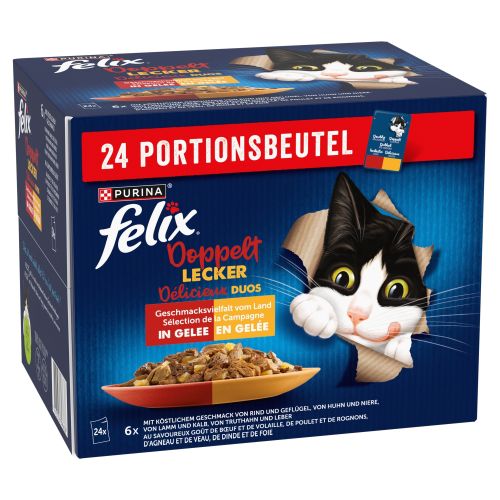 Felix Fantastic Duo Házias Válogatás - marha, bárány, pulyka, csirke 24 x  85 g