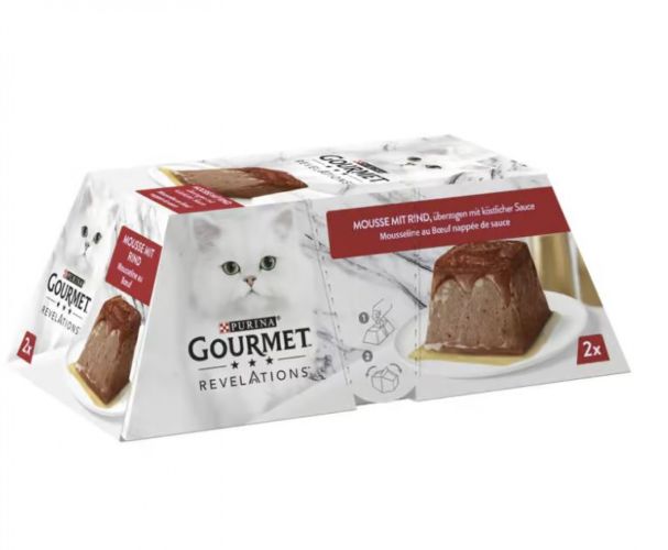 Gourmet Revelations pástétom marhával és szósszal - nedves macskaeledel 2 x 57 g