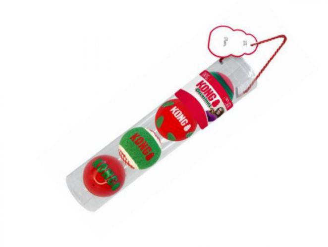 KONG karácsonyi labdakészlet Holiday1  4 db