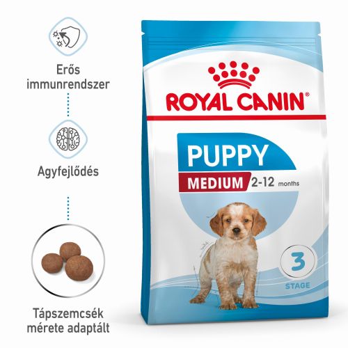 Royal Canin Medium Puppy - közepes testű kölyök kutya száraz táp  3 kg