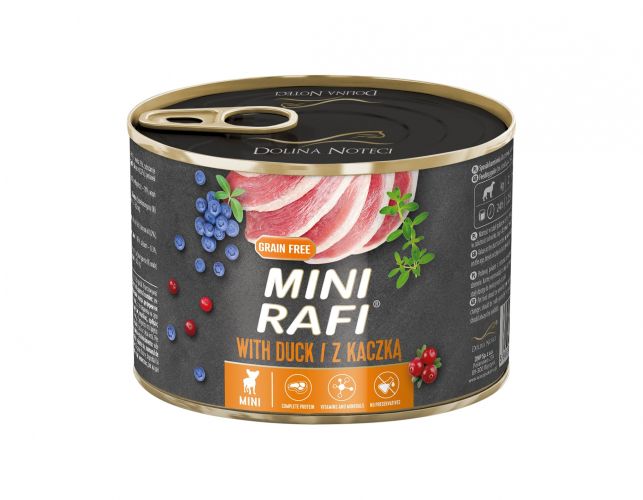 Rafi Mini - konzerv kistestű kutyáknak kacsahússal  185 g