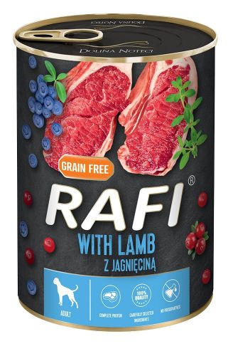 Rafi konzerv kutyáknak bárányhússal és áfonyával  400 g
