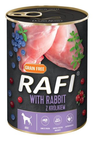 Rafi konzerv kutyáknak nyúlhússal és áfonyával  400 g