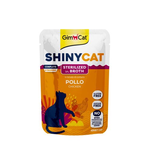 GimCat ShinyCat Sterilized Broth Pollo - leves csirkével 70 g