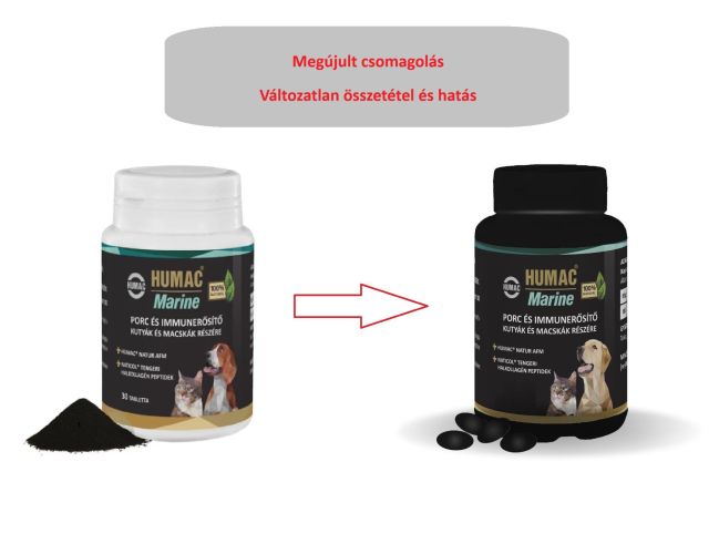 Humac Marine porc és immunerősítő kutyák és macskák részére  30 tabletta