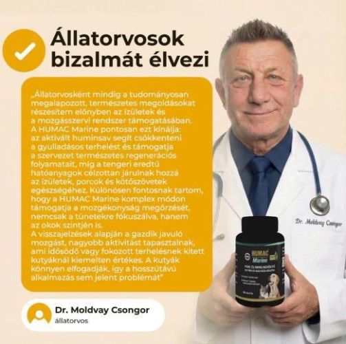 Humac Marine porc és immunerősítő kutyák és macskák részére  60 tabletta