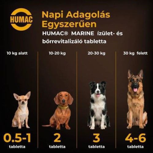 Humac Marine porc és immunerősítő kutyák és macskák részére  60 tabletta