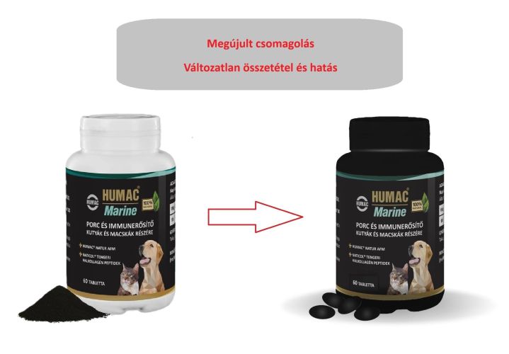 Humac Marine porc és immunerősítő kutyák és macskák részére  60 tabletta
