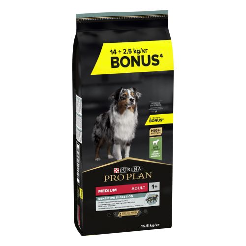 Pro Plan Adult Medium Sensitive Digestion Optidigest - Lamb  14 kg + 2.5 kg