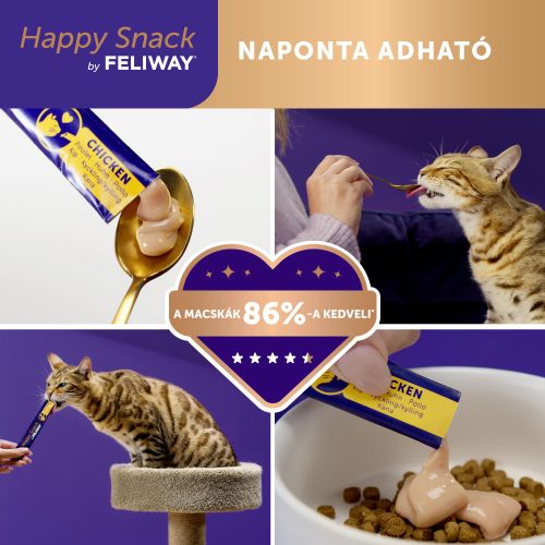 Feliway Happy Snack Chicken - jutalomfalat csirke ízesítéssel  6 db
